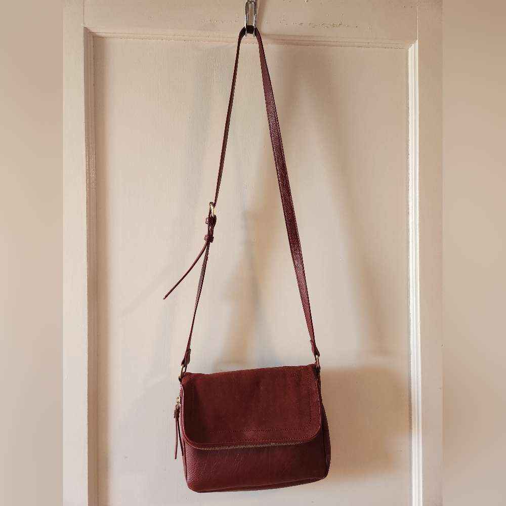 MODCLOTH Elegant Burgundy Leather Crossbody Bag